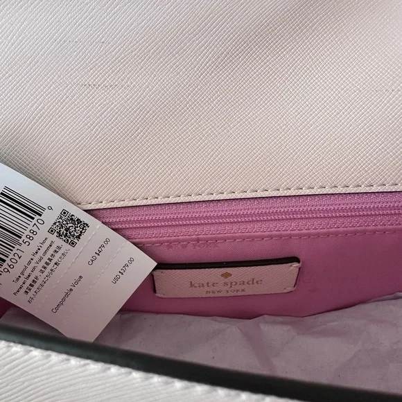 NWT rt$379 Kate Spade New York Pink Heart-Embellished Crossbody Bag - Picture 5 of 7